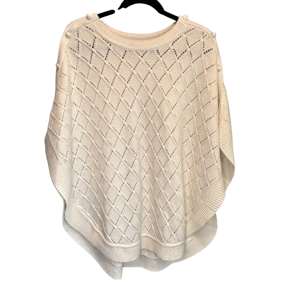 Talbots Cream Poncho Sweater - size Small